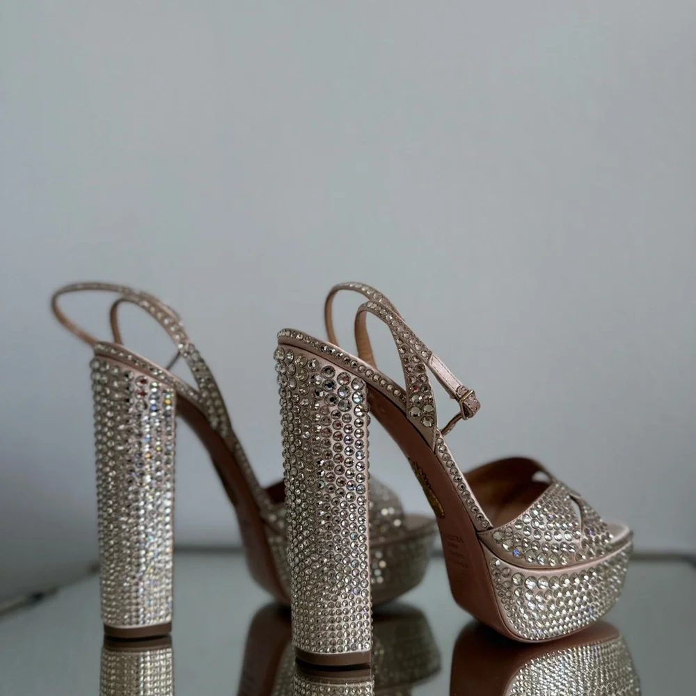 New AQUAZZURA Sinner Crystal Plateau 140 41 $2,495